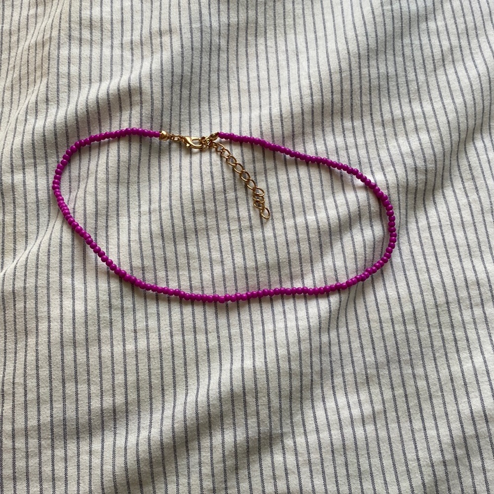 pink beaded choker